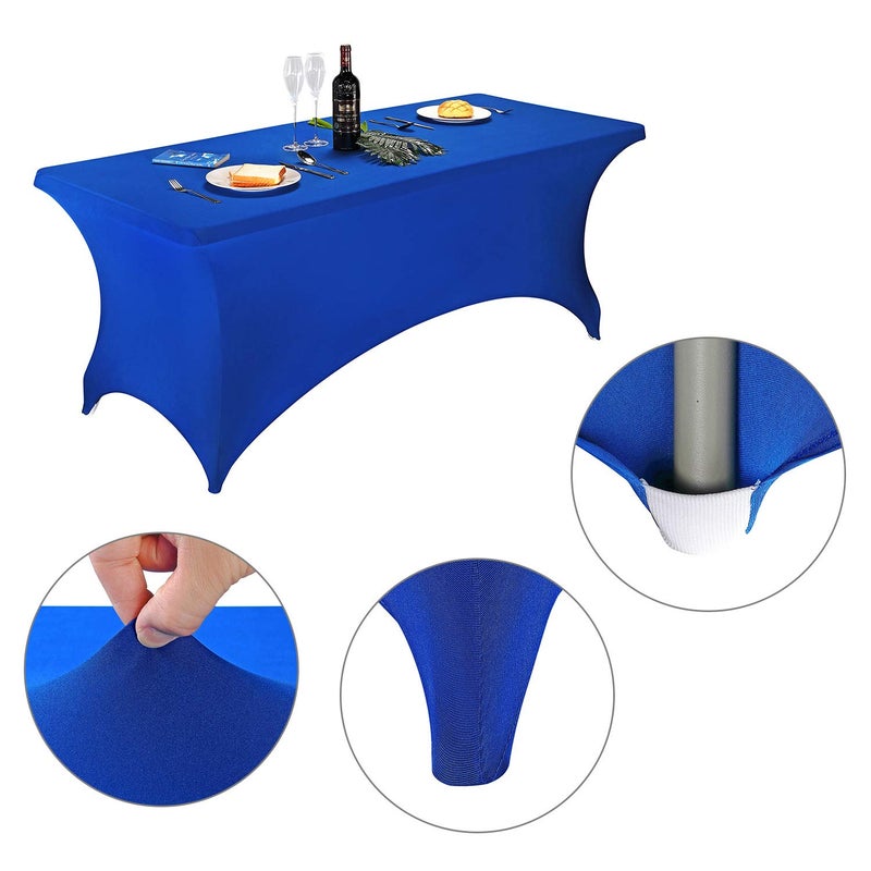 LZY Spandex Fitted Stretch Table Cover for 6 ft or 4ft or 8ft Folding Table, Rectangular Cocktail Tablecloth, Perfect for Party or Banquet - Image 3
